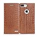 iPhone 8 Plus Case,iPhone 7 Plus Case, WWW [Crocodile Pattern] RFID-Resisting Premium PU Leather Wallet Case Flip Phone Case Cover with Card Slots foriPhone 7 Plus/8 Plus Brown