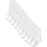 Pareberry 10 Pairs Boys Girls Soft Cotton Crew Dress Socks Seamless Toe School Socks
