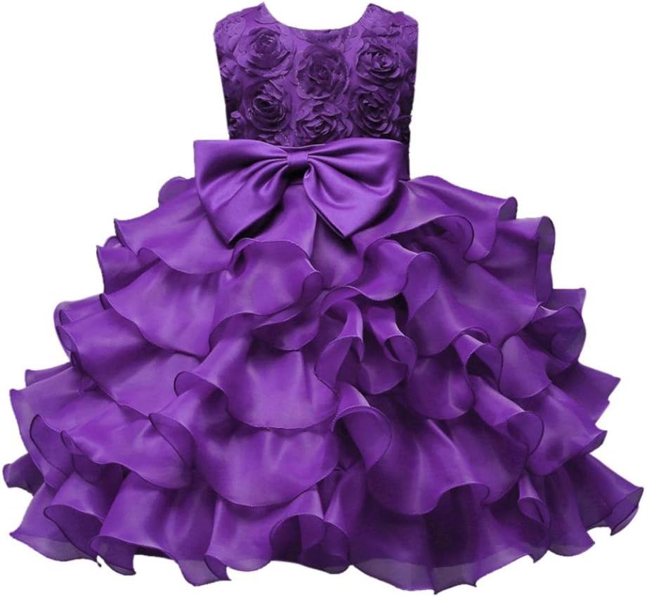 Baby Girls Princess Dress Flower Birthday Wedding Bridesmaid Pageant Formal Dress