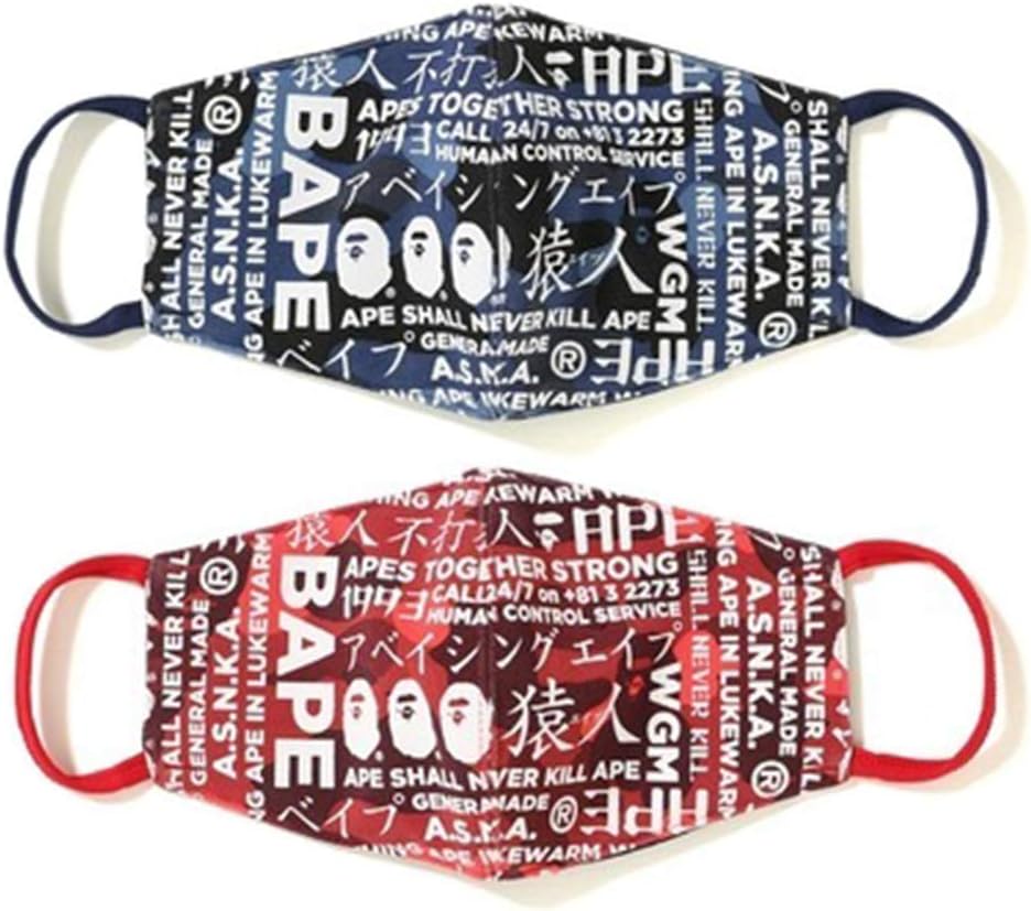 Bape Shark Face Mask for Boys, Grils, Kids and Adults- 2 Pack Anti-Dust Cotton Half Face Mouth Masks Pollution Mask for Ski, Cycling, Camping, Shopping, Halloween, Christmas (3)