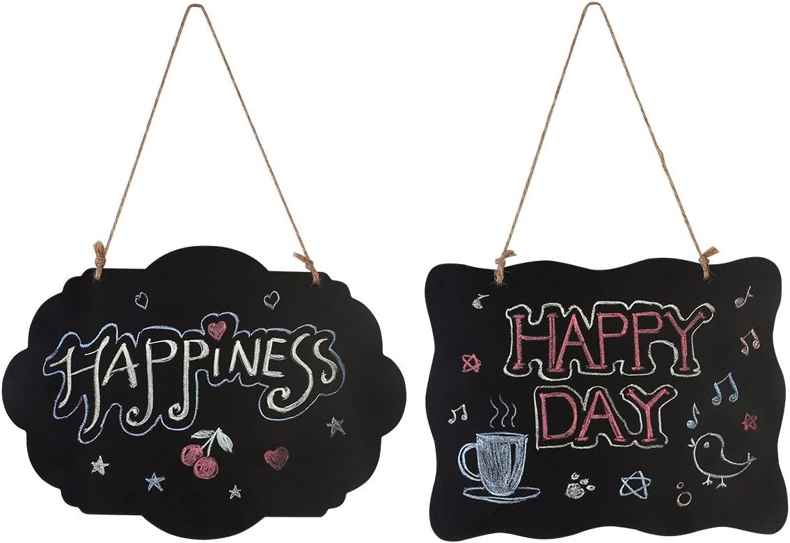 HOMEMAXS Chalkboard Sign Double-Sided First Day of School Board with Hanging String - 2 Pack : Office Products