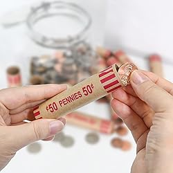 L LIKED 100 PCS Preformed Coin Wrappers Rolls-Pennies