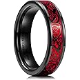 King Will Dragon 8mm/6mm Red/Blue/Green/Orange/Purple/Silver/Black/Azure/Mazarine Celtic Dragon Tungsten Carbide Mens Wedding Band Ring Comfort Fit