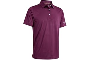 M MAELREG Men's Golf Polo Shirts Short Sleeve Striped Performance Moisture Wicking Dry Fit Golf Shirts for Men