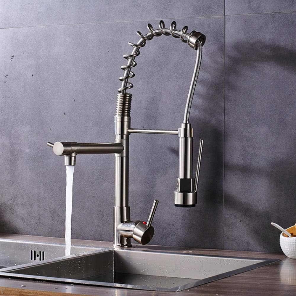 Grifo de cocina de níquel cepillado de lujo Recipiente de resorte Barra