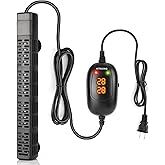 HiTauing Aquarium Heater, 50W/100W/200W/300W/500W Submersible Fish Tank Heater with Over-Temperature Protection and Automatic Power-Off When Leaving Water for Saltwater and Freshwater
