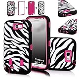 XYUN Zebra Stripes Defender Hard Case Camo Cover for Samsung Galaxy N7100 Note 2 Ii With a XYUN Mobile Phone Cleaner Dust Plug Gift (Rose)