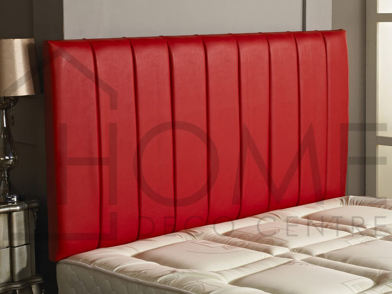 CROWNBEDSUK QUALITY APOLLO FAUX LEATHER HEADBOARD (red, 3ft single)