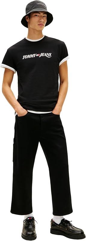 Uomo T-Shirt Maniche Corte Vintage con Scollo Rotondo, Nero (Black), M