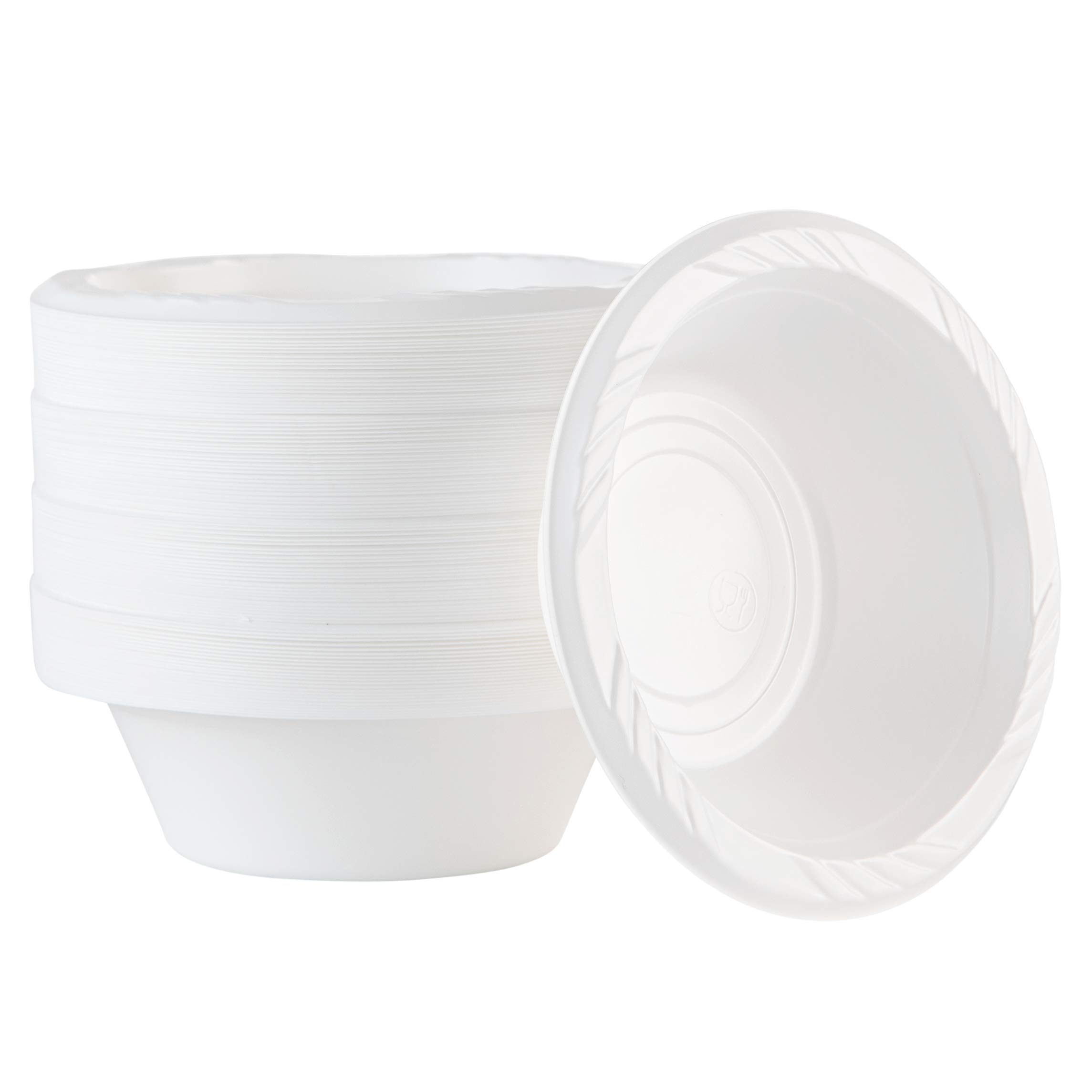 Photo 1 of 100 Count Disposable 5 ounce White Plastic Dessert Bowls