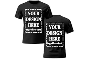 Custom T Shirts Personalized Tshirts Front & Back with Your Logo Photo Text Design Customized Shirts for Men Women