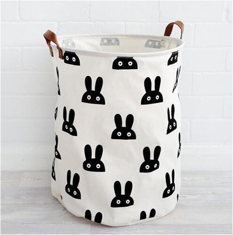 G4 TECH Folding Ramie Cotton Fabric for Laundry Bag Kids Toys Storage Basket (A)