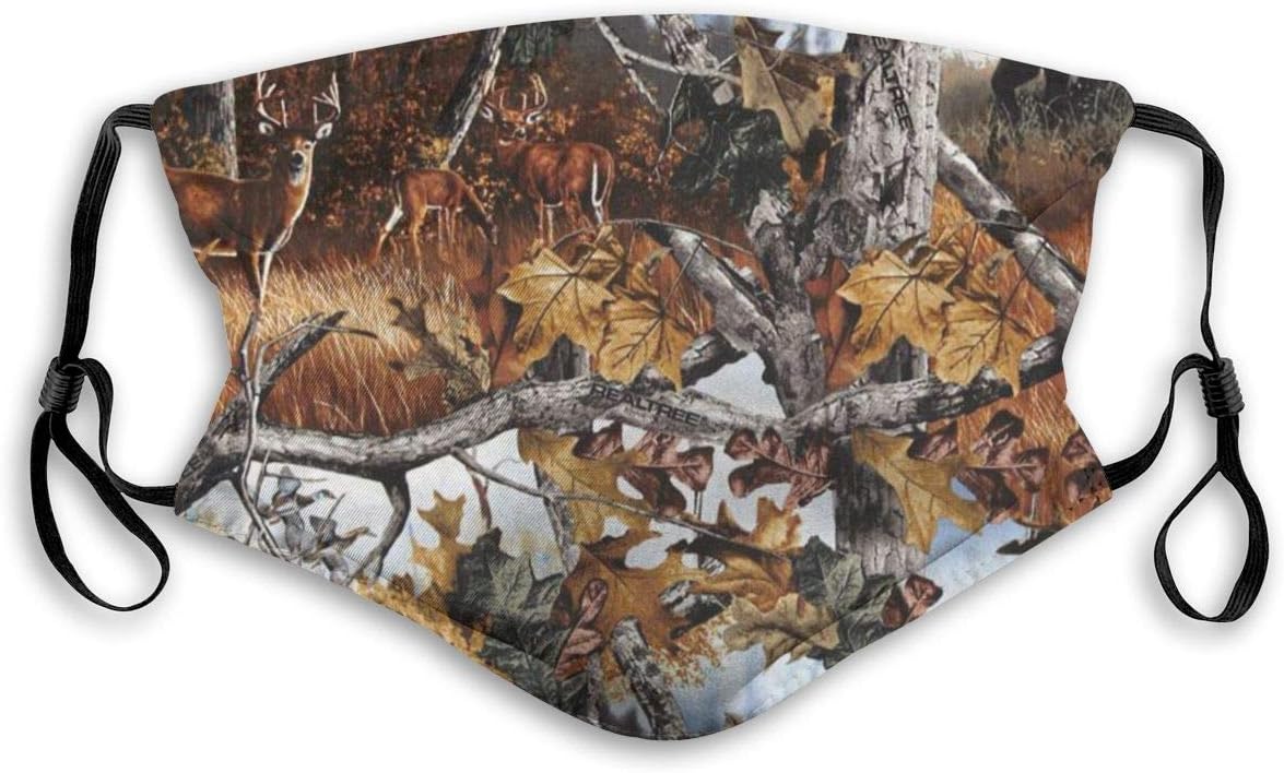 LaXie Real Tree Deer Unisex PM2.5 Mask, with Two Replaceable Protective of 5-Layer Activated Carbon Filters, M-shaped Nose Clip M