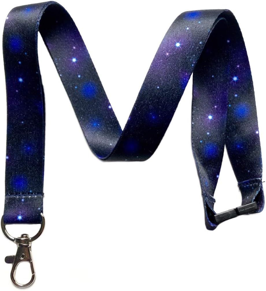 Galaxy Print Break Away Lanyard Key Chain Id Badge Holder