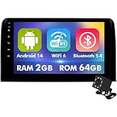 10.1 Inch IPS Touchscreen Android 14 Car Stereo for Honda CR-V 2017-2021 with Wireless CarPlay &amp; Android Auto 2+64GB Car Radio, Support GPS, WiFi 6, Bluetooth,5.4, FM, Backup Camera, SWC, Dual USB