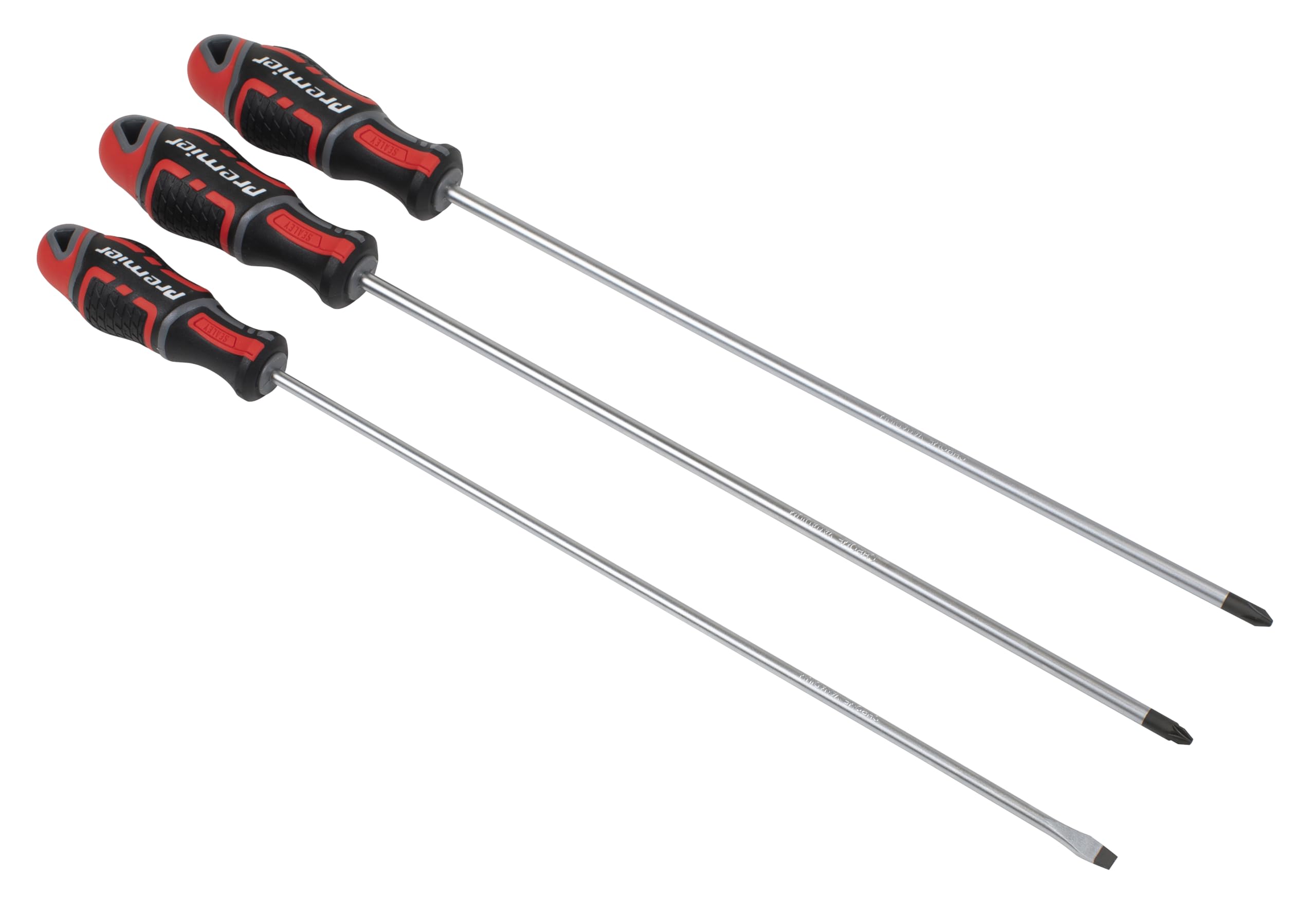 Sealey Premier 3pc GripMAX® Extra-Long Screwdriver Set 300mm -AK4372