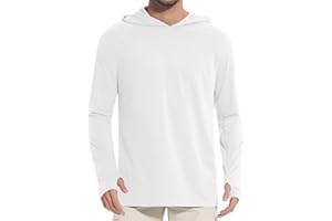 UUMIAER Men's UPF 50+ Hoodie Shirts Long Sleeve Rash Guard Shirt Sun Protection SPF Swim Shirts
