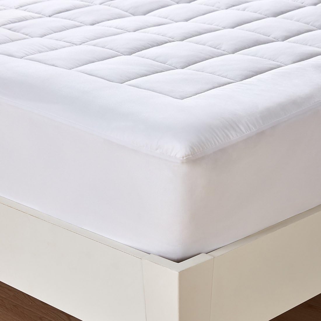 oaskys Queen Mattress Pad Cover Cooling Mattress Topper Cotton Top Pillow Top with Down Alternative Fill (8-21” Fitted Deep Pocket Queen Size): Home & Kitchen