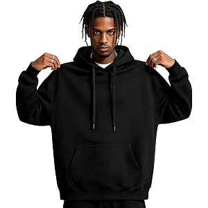 GQN Men Hoodie Sweatshirt Pullover with Kangaroo Pocket Lightweight Casual Hooded Top Apparel for Spring Fall Wear