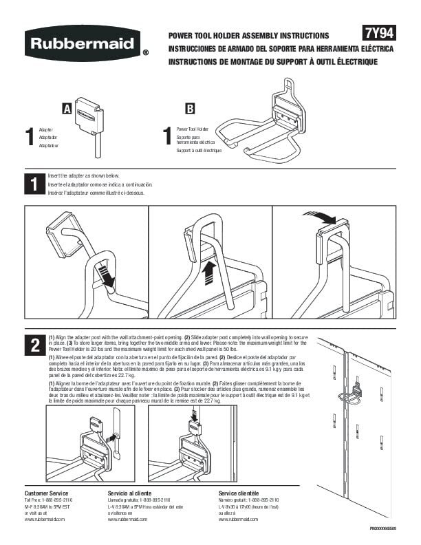 Rubbermaid Metal Shed Accessories Power Tool Holder, Individual, Black Pricepulse