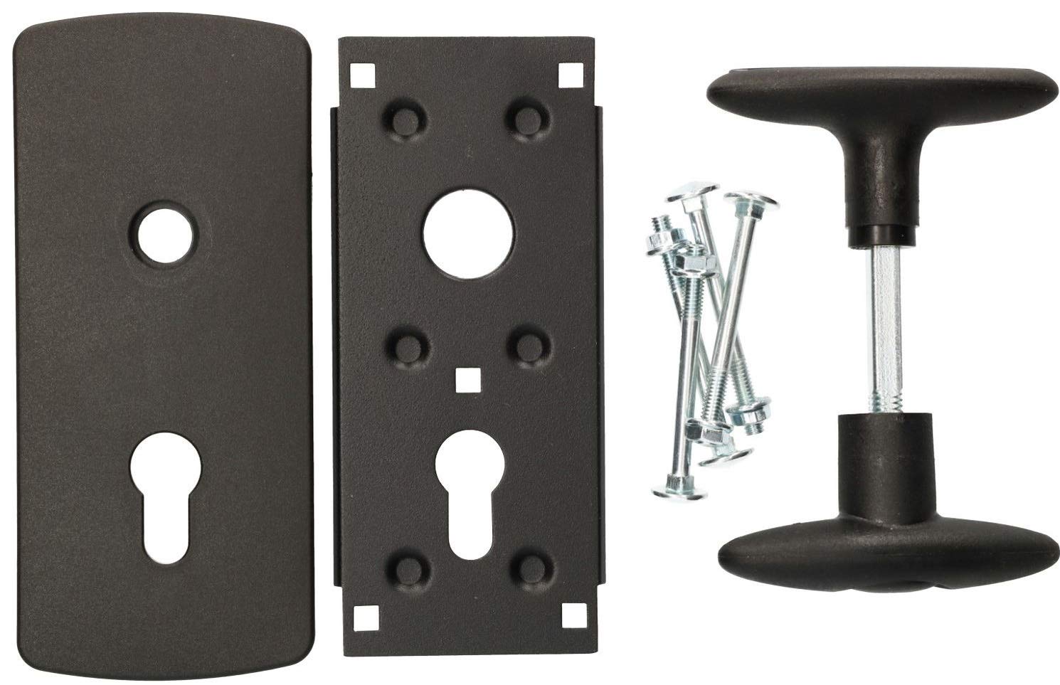 KOTARBAU® Garage Door Handle 76 x 173 mm Mounting Elements Gate Handle Set Locking Handle Gate Handle Gate Handle Set with Sign Garage Door Handle Door Handle