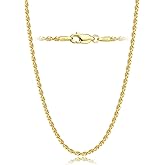 AHSIWC 14K Gold Chain Necklaces for Women & Men, 2.5mm Simple Rope Link Chain for Womens Dainty Non-Tarnish Necklace Unisex Sizes 18-30 Inches Cadenas De Oro 14K Para Mujer