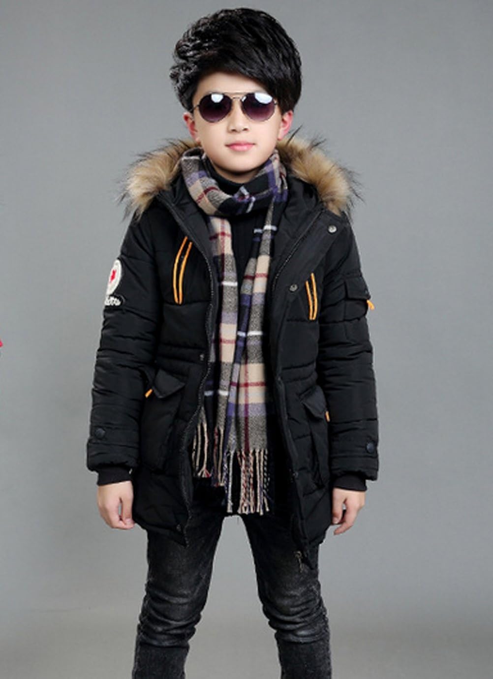 doudoune garcon fourrure