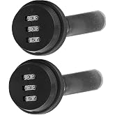 Kyuionty 2 Pack Combination Cam Lock, 20mm Zinc Alloy (Black) | 3-Digit 1000 Combos Secure, Easy Code Reset, Screw-Free Fixing, for Cabinet Drawer Mailbox Locker