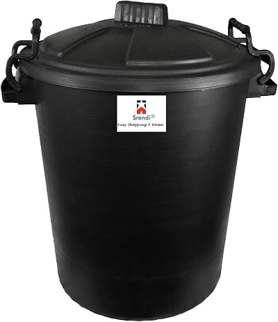 Srendi 50L Plastic Storage Bin Lockable Lid Outdoor Rodent Proof UK Made