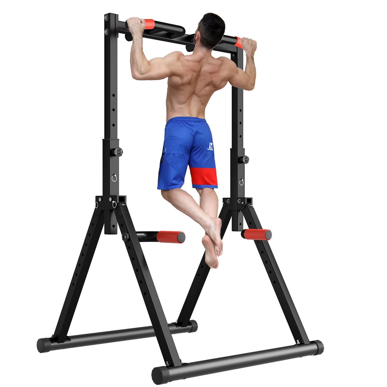 Photo 1 of ***BOX 2 OF 2 PARTS ONLY***DOBESTS Foldable Power Tower Pull Up Bar Dip Station Adjustable Multifunction Workout Pull Up Tower Station Gym Strength Training Equipment Home Outdoor, Triangular Legs, 700 LBS