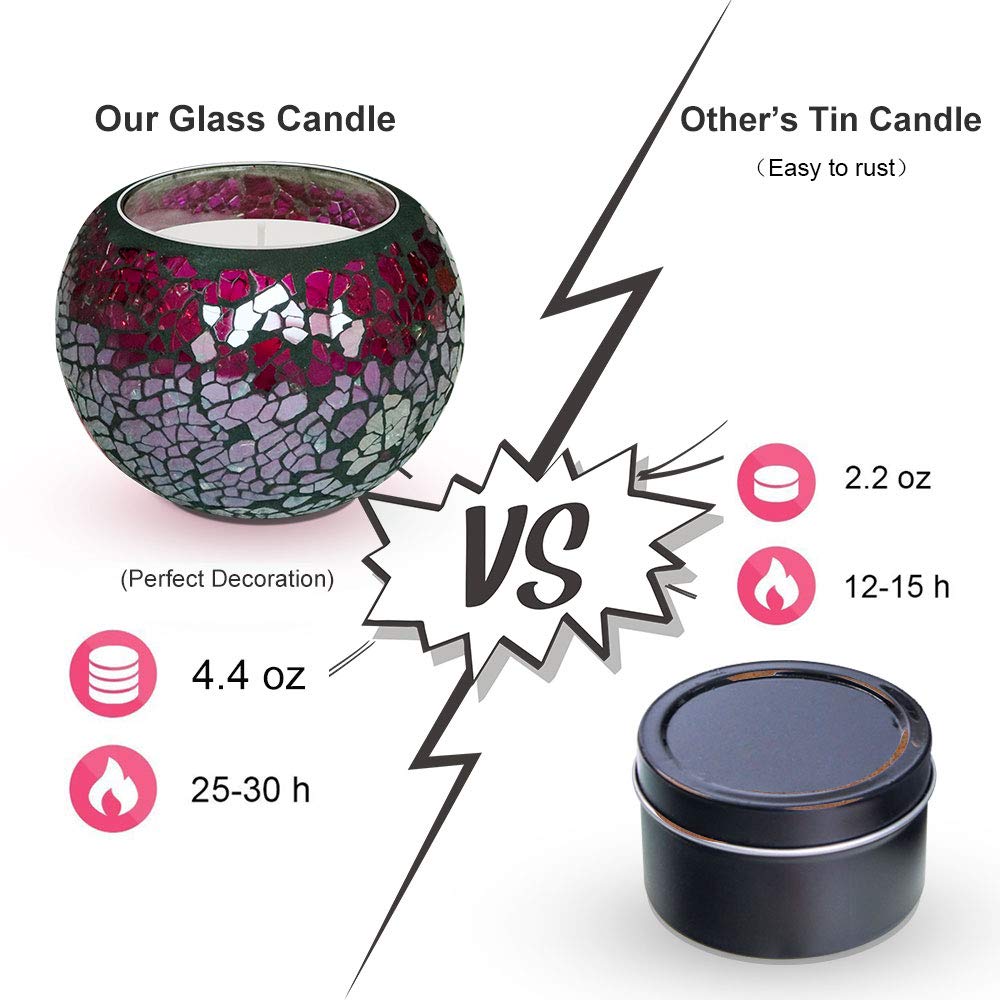 Scented Candle Gift set Soy Wax Candle 3 Pack of Lavender Rose and Lemon Travel Candle, Natural Vegan Travel Tin of 3 x 4.4 Oz 100% Natural Soy Glass Candles, Suitable for Birthday Bath Aromatherapy Weddings Yoga Christmas