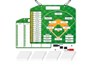 47pcs Magnetic Baseball/Softball Lineup Board Double-Sided Baseball Coaching Clipboard Dry Erase Handball Coaching Tactical M