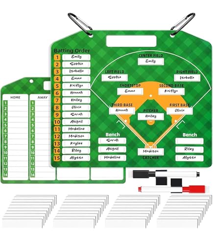 30 Aimants Tableau Entraîneur + 2 Marqueurs | Étiquettes Effaçables Pour Baseball, Softball, Organisation - 4
