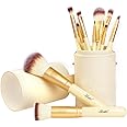 Matto Makeup Brushes 10-Piece Golden Makeup Brush Set with Foundation Powder Mineral Eye Face Make Up Brushes Holder