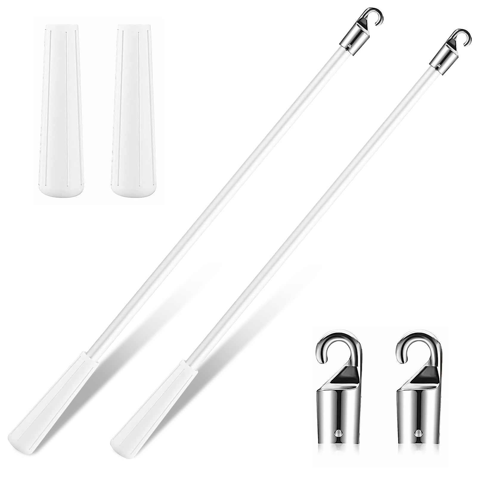 17IN/43CM Clear Plastic Blind Opener(w/ Hook & Grip) for Vertical Blinds, Windows, Blind Wand Replacement