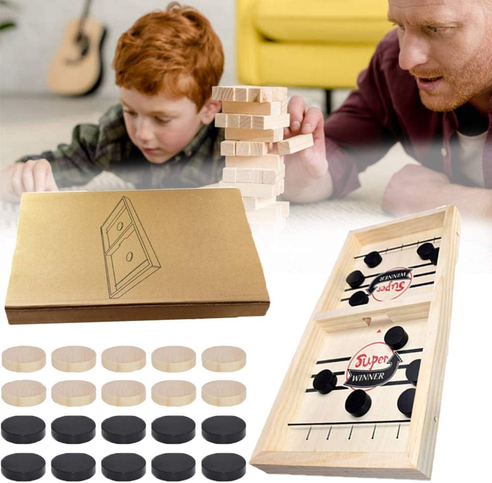 WANSHI 2020 New Slingshot Hockey Party Game,Bouncing Chess Hockey Game,Parent-Child Interactive Game Desktop Battles Ball Game (Adult Version)