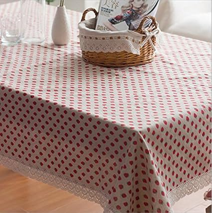 Pastoral estilo patrón Mantel de lino del algodón Inicio fresa ...