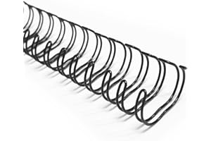 TOTiyea 50 Pack Double Loop Wire Binding Spines, 3/4 Inch Diameter, 2:1 Pitch,21-Loop, Black, 180 Sheets Capacity, Letter Size