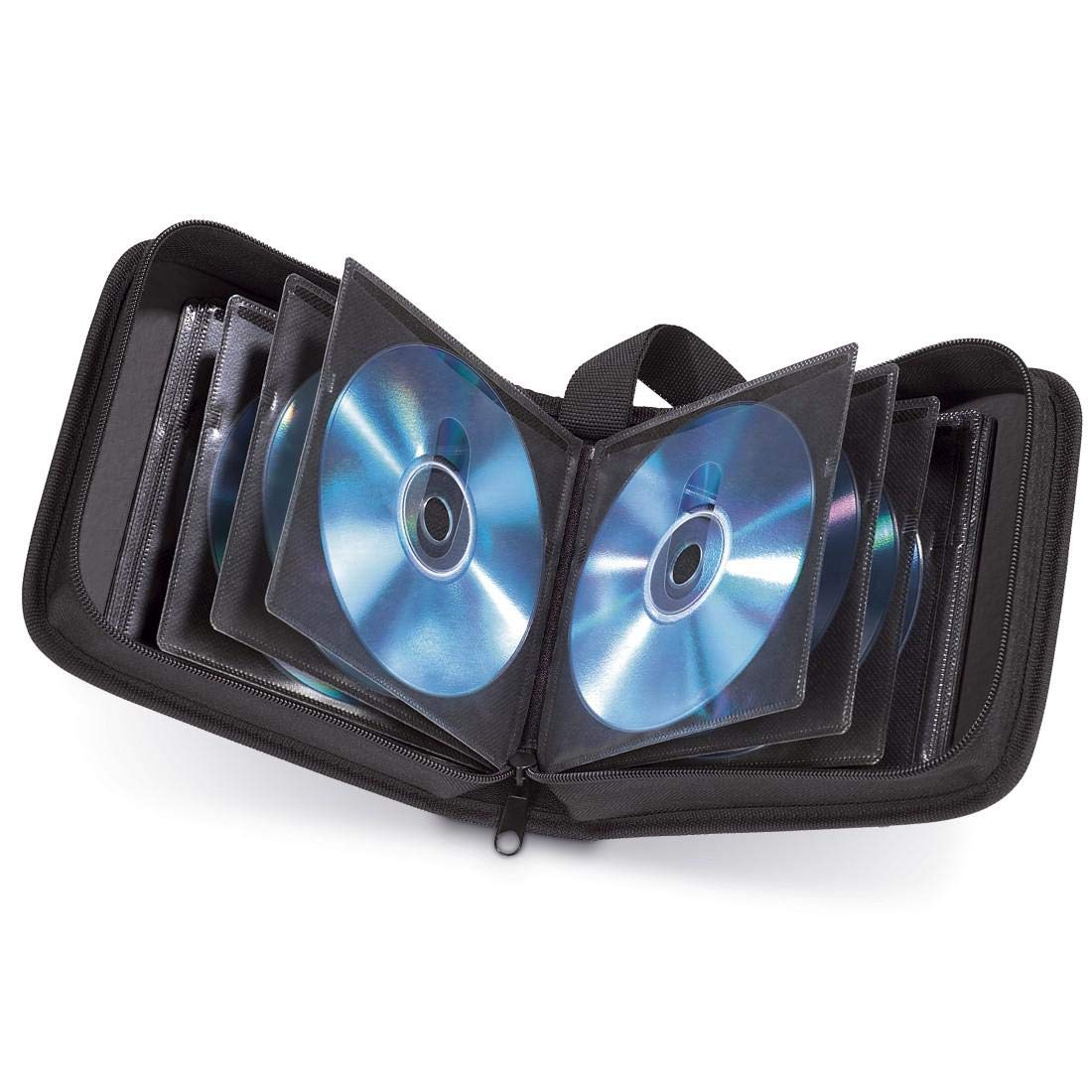 Hama CD Wallet for 20 Discs | CD/DVD/Blu-Ray | Folder for Storage, Space-Saving for the Office, Car and at Home | Black