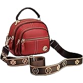 YUNZLAN Vintage Leather Saddle Bag Purse for Women Small Tote Bag with Compartments Trendy Crossbody Purses for Women 2025