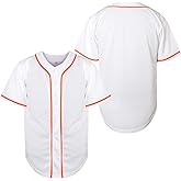 MESOSPERO Mens Button Down Shirts Short Sleeve Sports Uniforms Blank Baseball Jersey S-XXXL