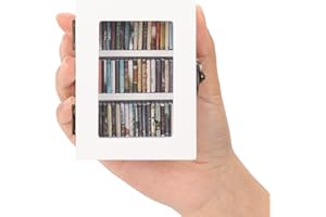 MACEVIA Shakeable Anxiety Mini Bookshelf Decor, Ornament Miniature Bookshelf with 60PCS Mini Books, Shake Away Your Anxiety, Home Library, Stress Relief Gifts for Book Lovers(White,3.75"*2.75"*2")
