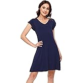WiWi Womens Viscose from Bamboo Super Soft Nightgowns Short Sleeve Sleep Night Shirt Cooling Ladies Plus Size Sleepwear S-4X