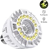 SANSI LED Full Cycle Grow Light, 15w Full Spectrum Ceramic LED Light Bulb, Hydroponics, Indoor Farming, Greenhouses
