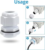 AVARTEK 12pk M20 Black Nylon Cable Glands 6-12mm IP68 Watertight Connectors view 6