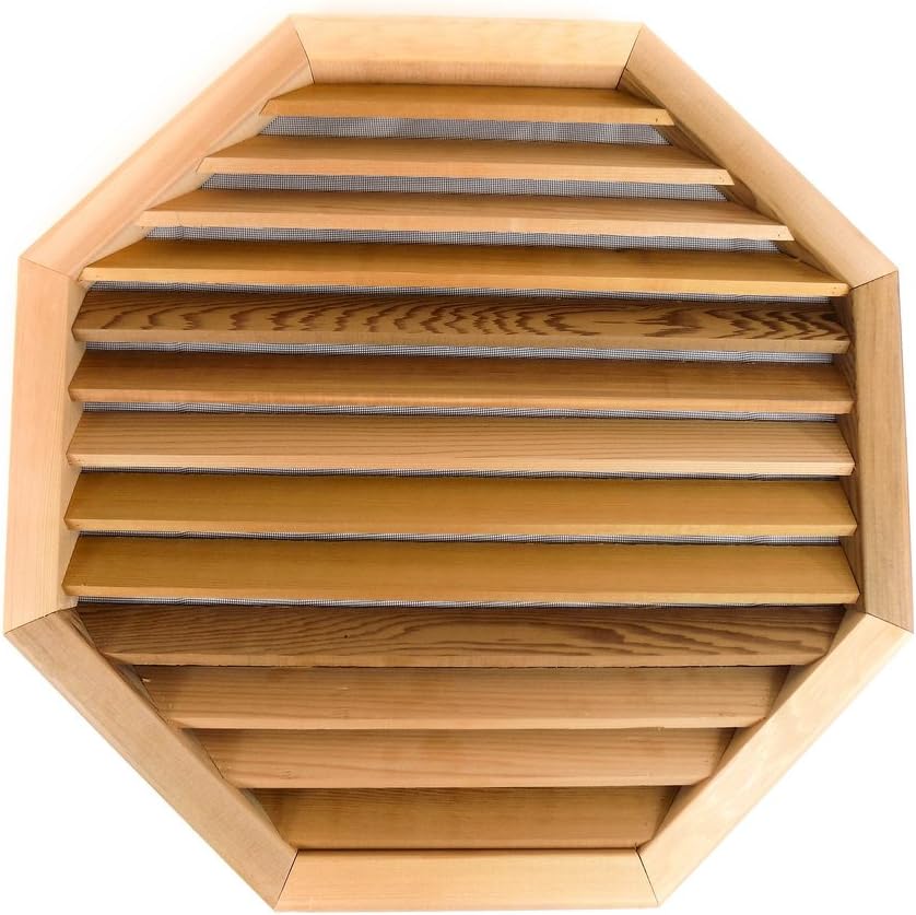 Miller Shingle Octagon Clear Cedar Vent Flush Mount 24 Inch X
