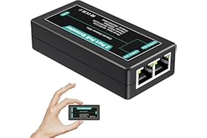 VIMIN 2-Port Gigabit PoE Extender, 1 in 2 Out Indoor PoE Repeater Support IEEE802.3af/at with 1000Mbps, Extend Additional 100m(328ft) of Power and Data Transmission, Plug & Play, Mini Size