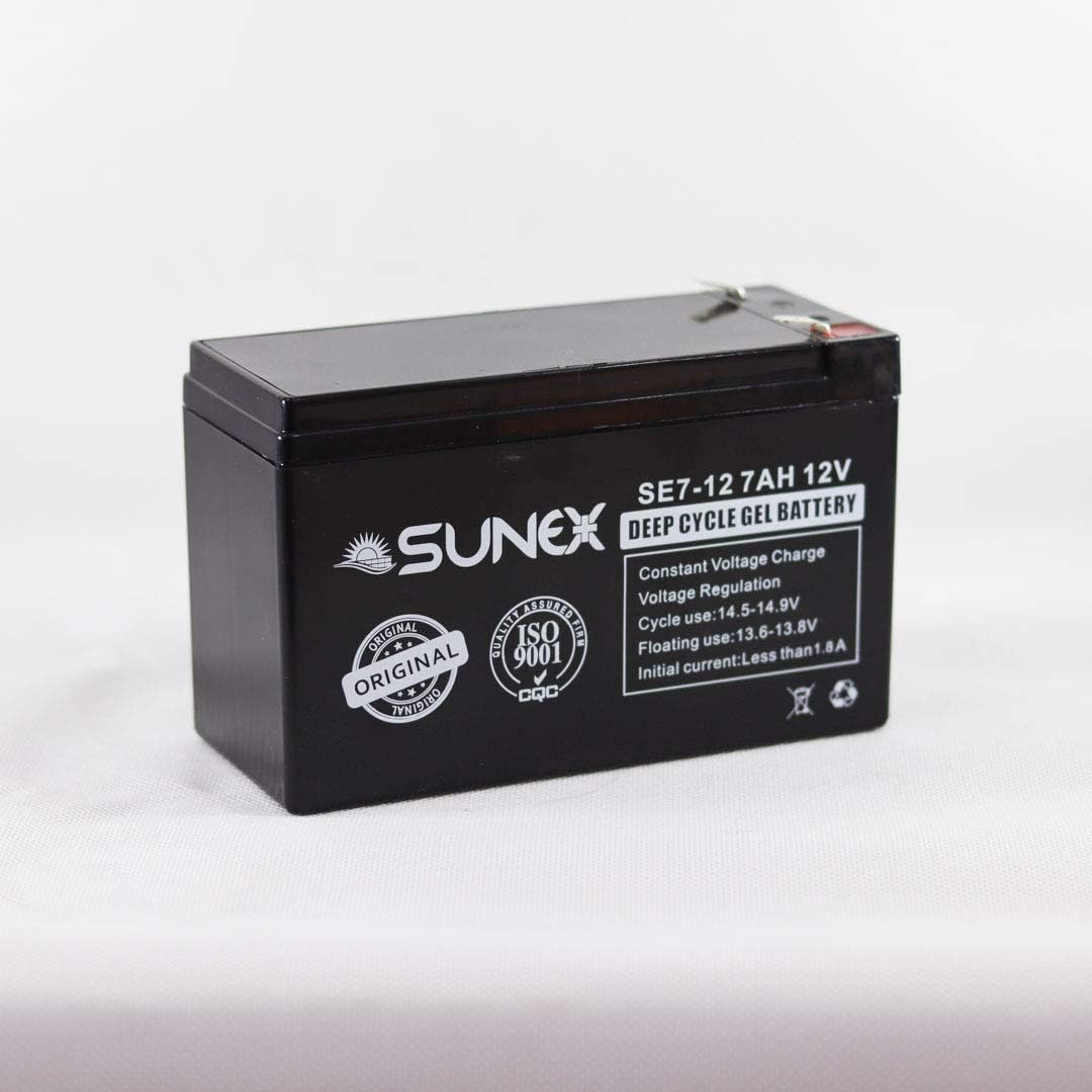 SUNEX 7Ah12V Rechargeable VRLa Leadacid Battery, Solar GEL battery