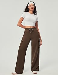 IUGA Fleece Cargo Sweatpants for Women Wide Leg
