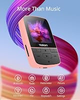 YOTON MP3 Player Bluetooth 5.2 Pink 64GB Expandable Clip FM Radio view 2